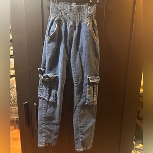 Women's Blue Cargo Jeggings